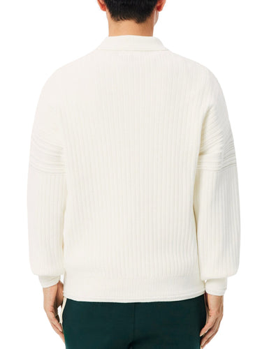 Maglioni Uomo Lacoste - Maglione Con Colletto A Polo In Cotone - Bianco