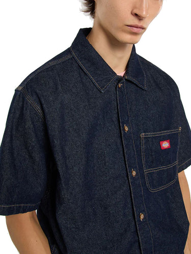 Camicie casual Uomo Dickies - Camicia In Denim Manica Corta - Denim