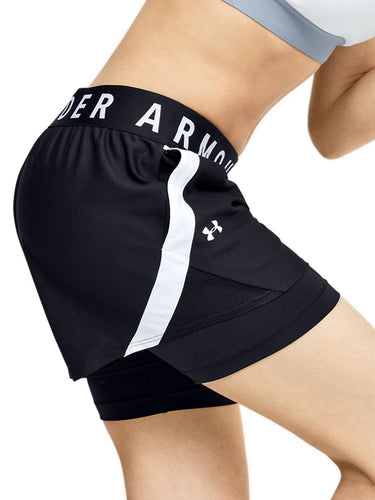 Pantaloncini Donna Under Armour - Shorts Ua Play Up 2 In 1 - Nero