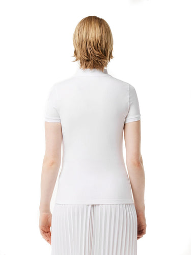 Polo Donna Lacoste - Polo Slim Fit In Jersey Di Cotone Stretch - Bianco