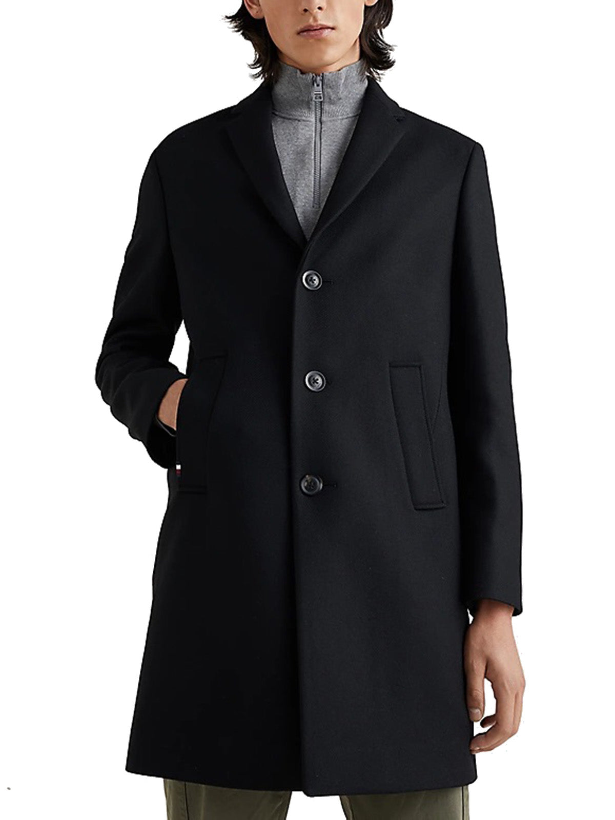 Cappotti Uomo Tommy Hilfiger - Dressed Casual Wool Mix Coat - Nero