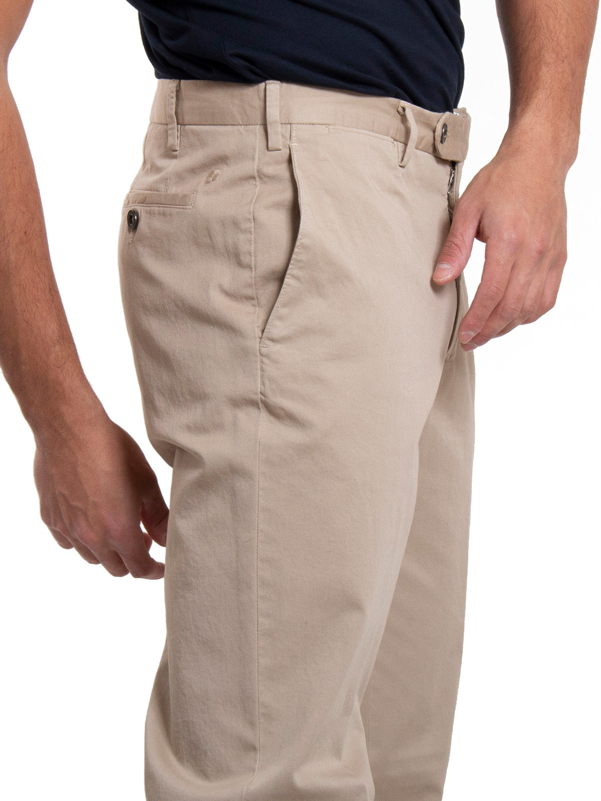 Pantaloni Uomo Lardini - Dyed Drop Regular Stretch Cotton Trousers - Beige