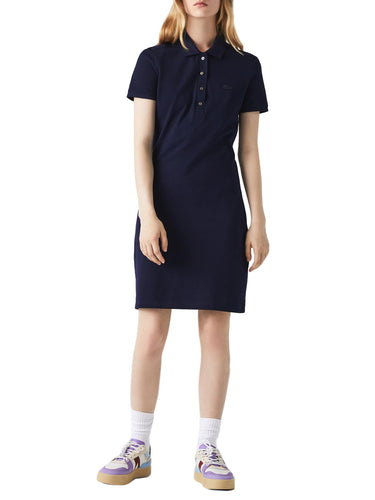 Vestiti casual Donna Lacoste - Slim Fit Piqué S/S Polo Dress - Blu
