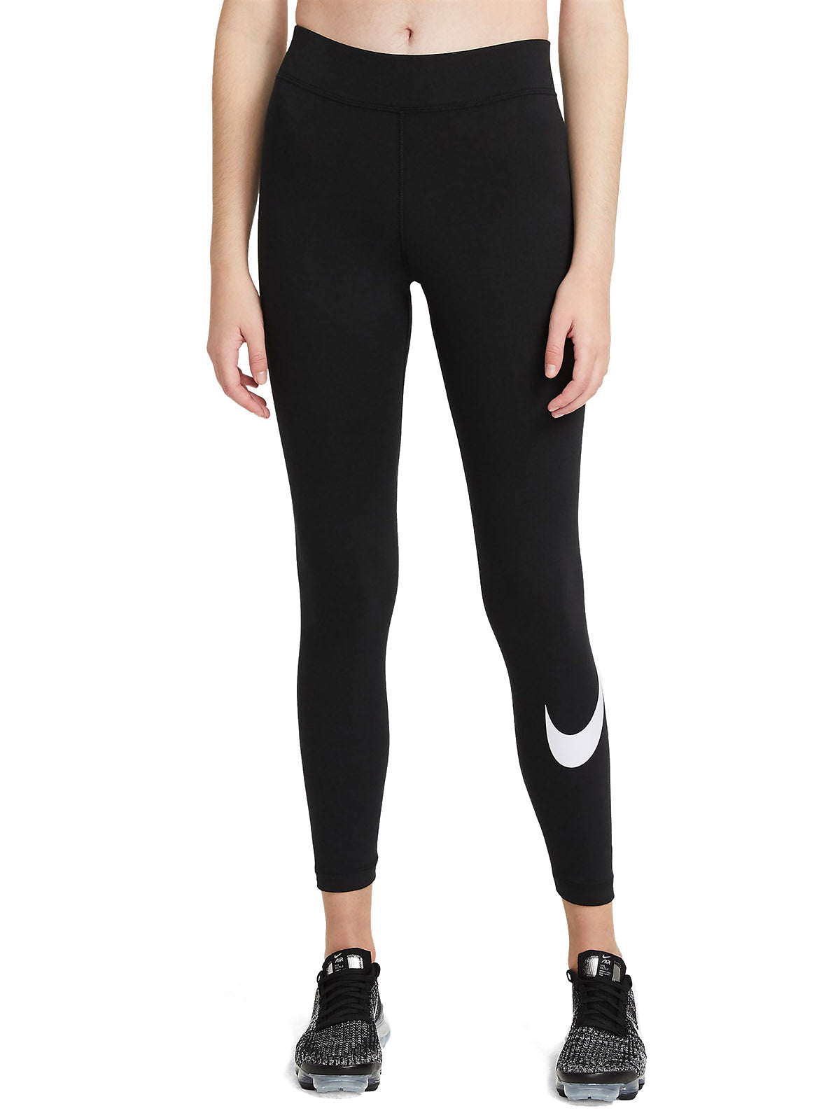Nike Women's Leggings - Nike Sportswear Essential Swoosh Leggings - Black