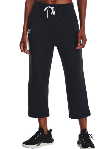 Pantaloni Donna Under Armour - Ua Rival Terry Flare Crop Pants - Nero