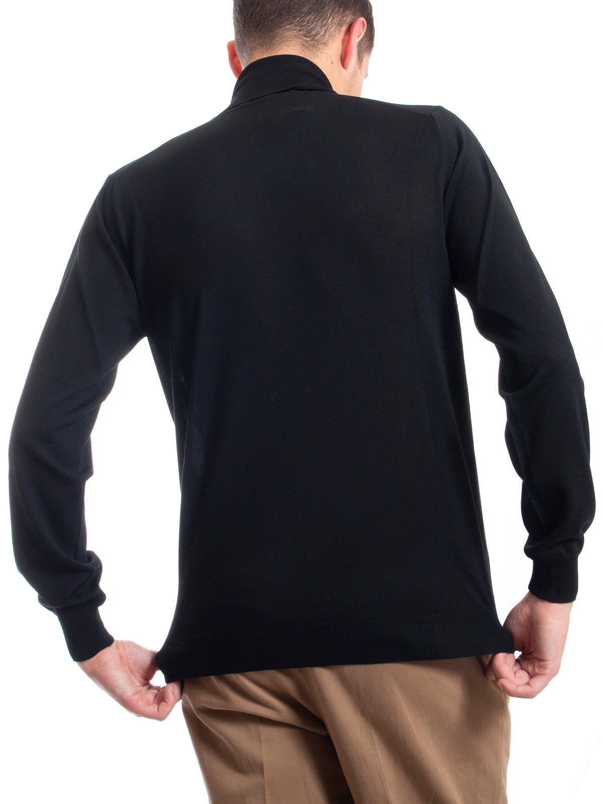 Maglioni Uomo Lardini - Turtleneck Knitted Sweater - Nero