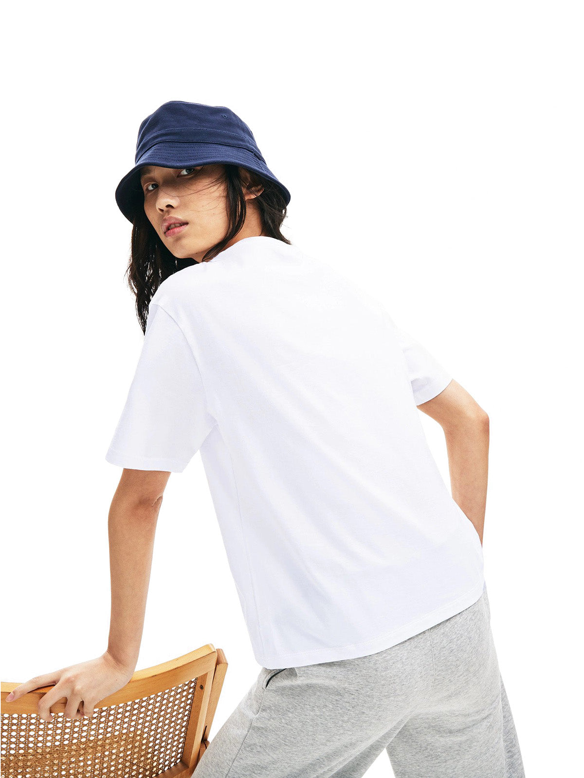 T-shirt Donna Lacoste - Crew Neck Premium Cotton T-Shirt - Bianco