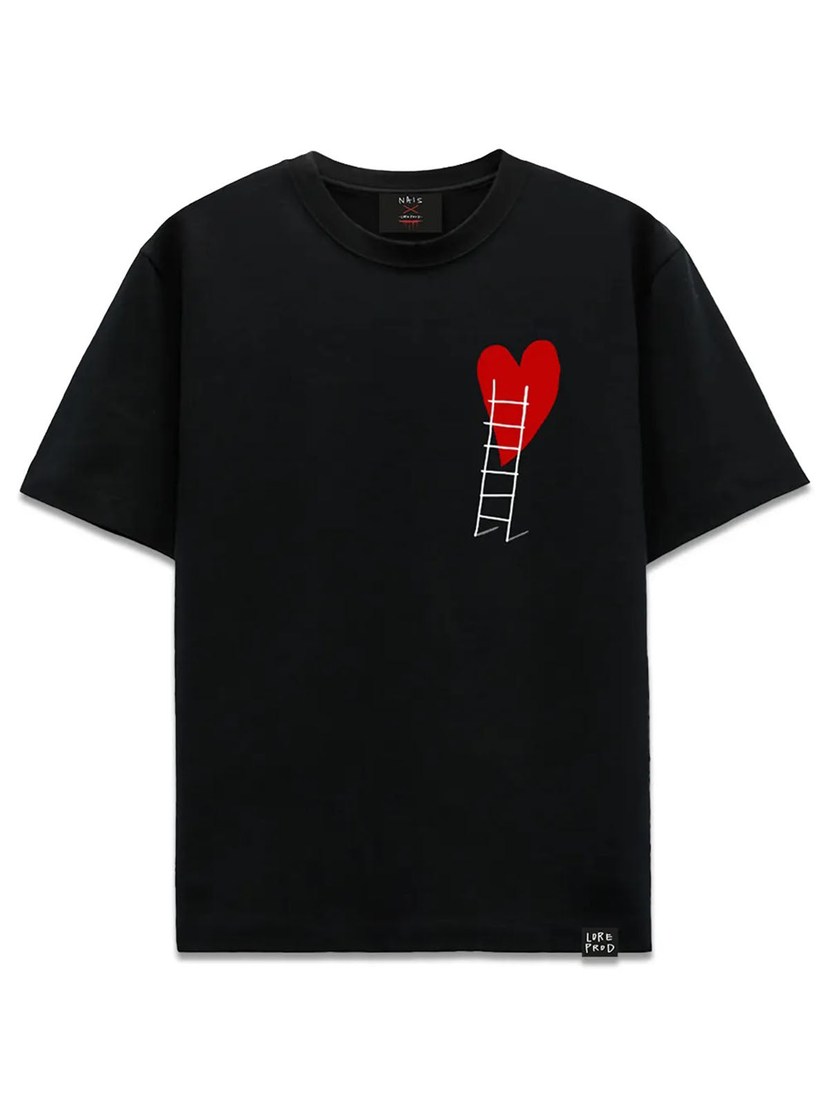 Nais Men's T-Shirt - Heart Lore Prod X Nais Tee - Black