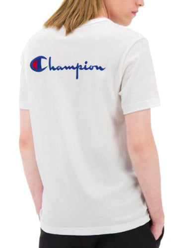 T-shirt Uomo Champion - Reverse Weave Script Logo T-Shirt - Bianco