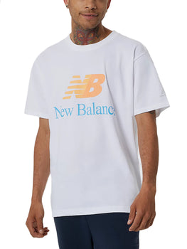 T-shirt Uomo New Balance - Essentials Celebrate Split Logo Tee - Bianco