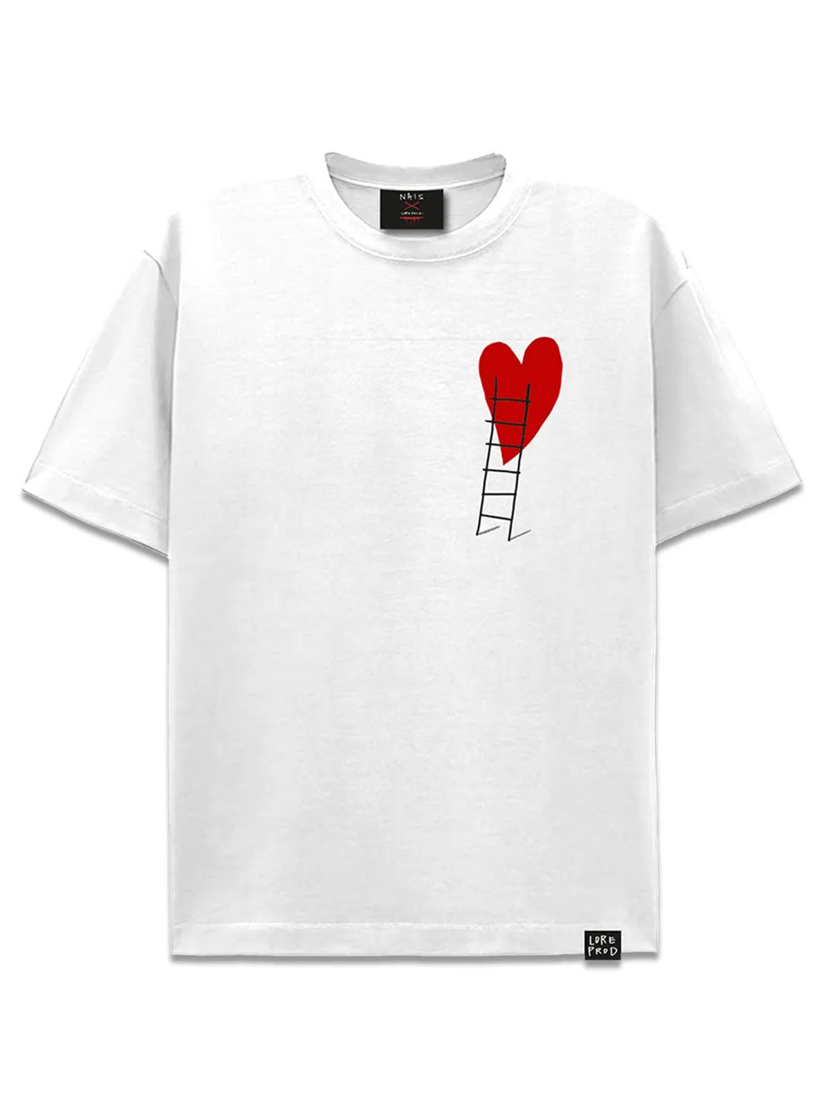 Nais Men's T-Shirt - Heart Lore Prod X Nais Tee - White