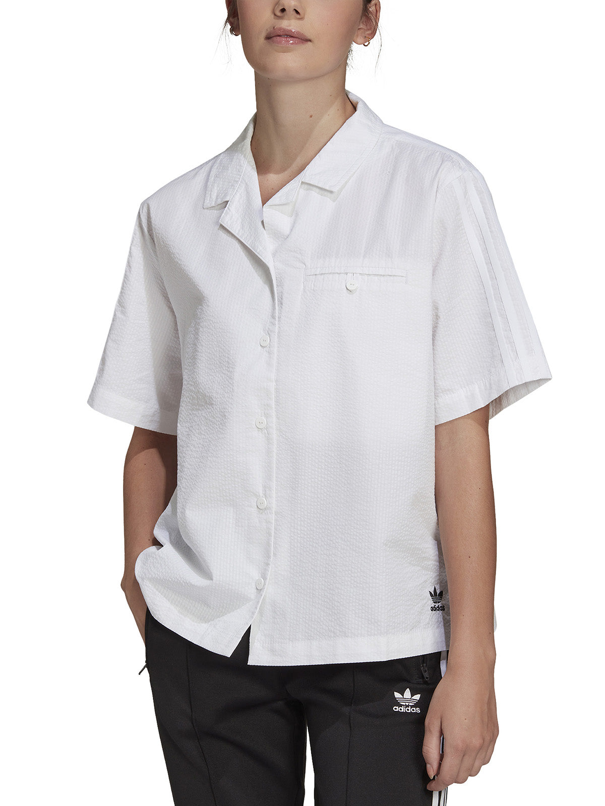 Bluse e camicie Donna Adidas - Adicolor Classics Poplin Shirt - Bianco