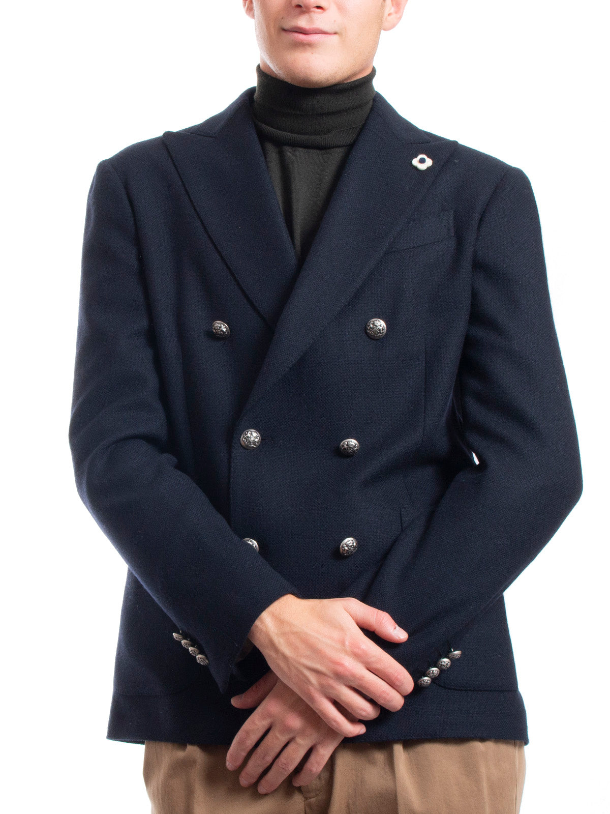 Giacche Uomo Lardini - Easy Drop 7 Regular Wool Blend Jacket - Blu