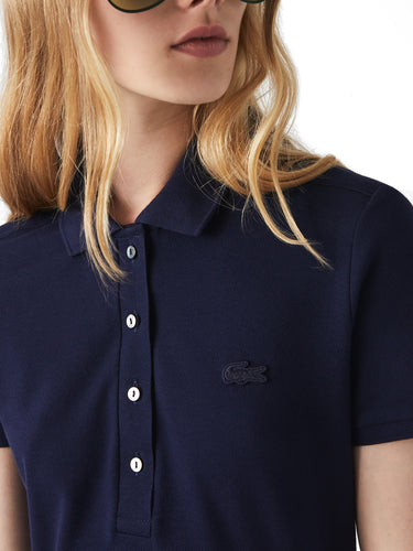 Vestiti casual Donna Lacoste - Slim Fit Piqué S/S Polo Dress - Blu