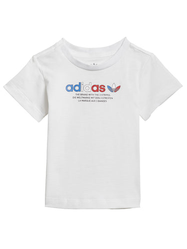 Tute a manica corta Bambini Unisex Adidas - Adicolor Shorts And Tee Set - Bianco